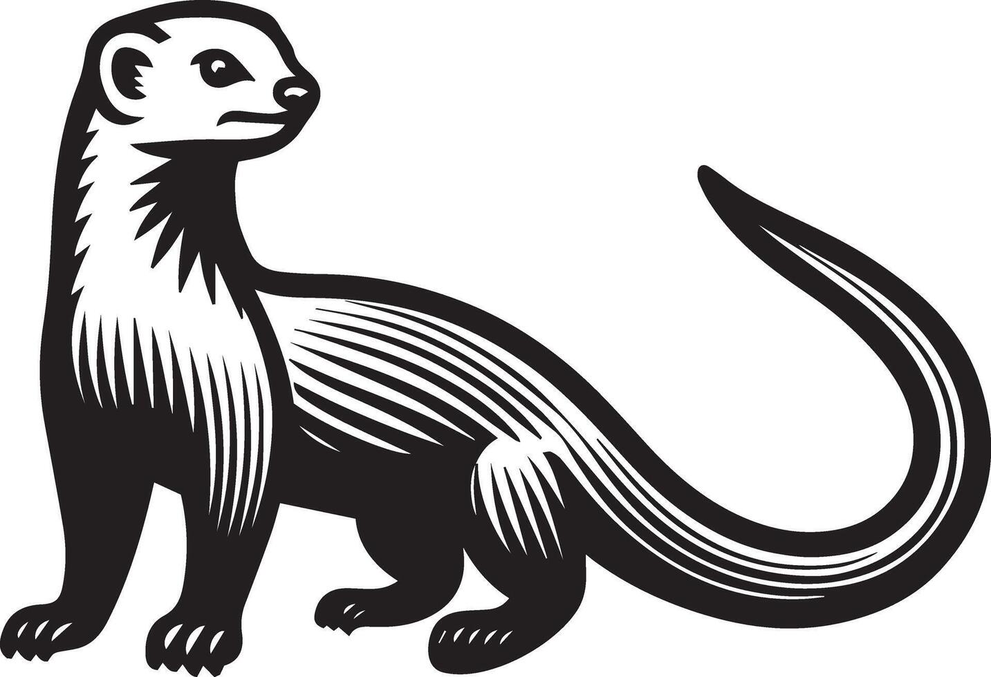 Mongoose silhouette icon illustration. vector