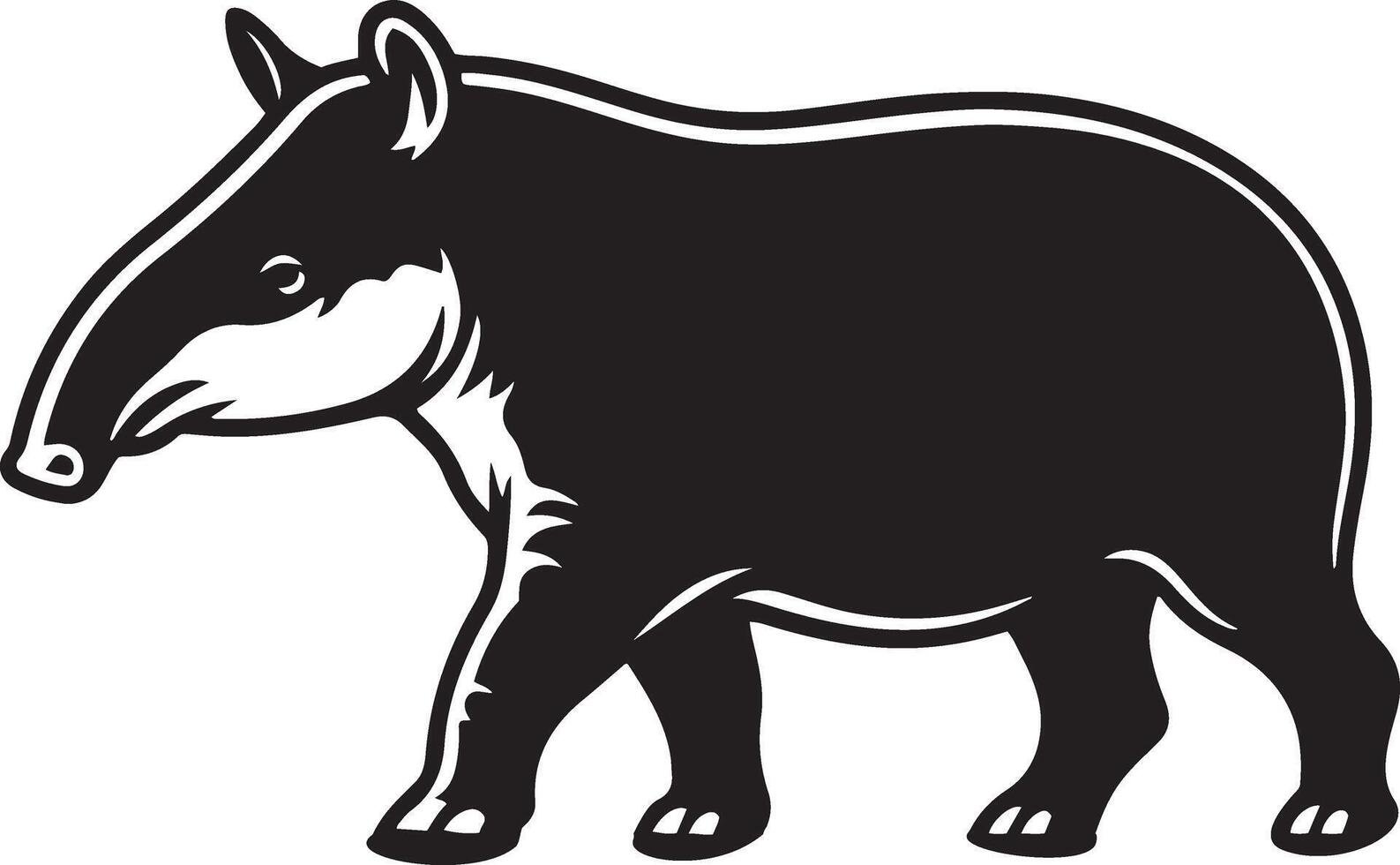 Tapir silhouette illustration. vector