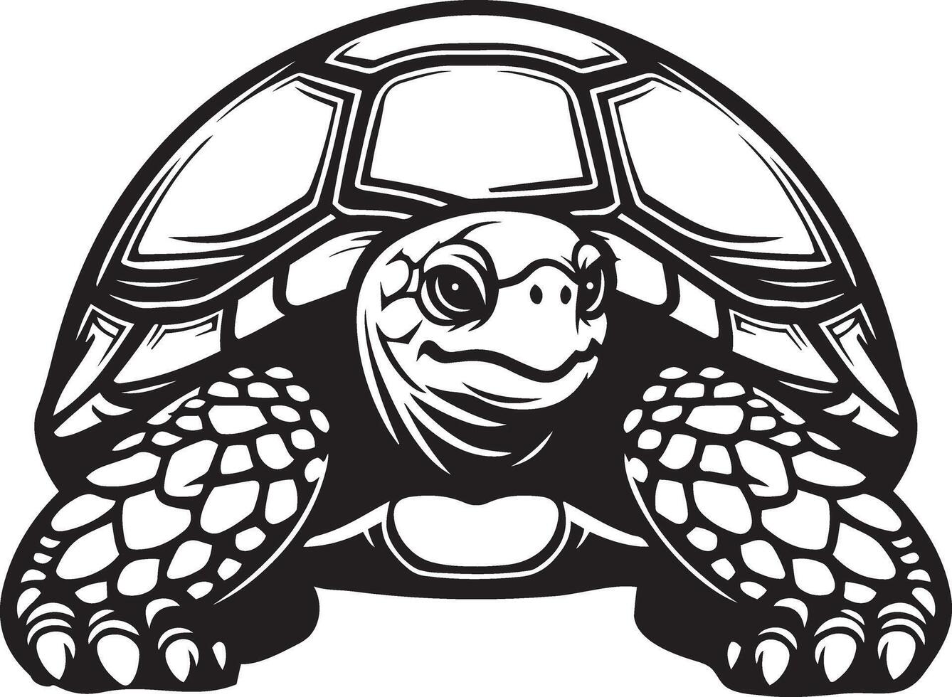 Galapagos tortoise silhouette illustration. vector