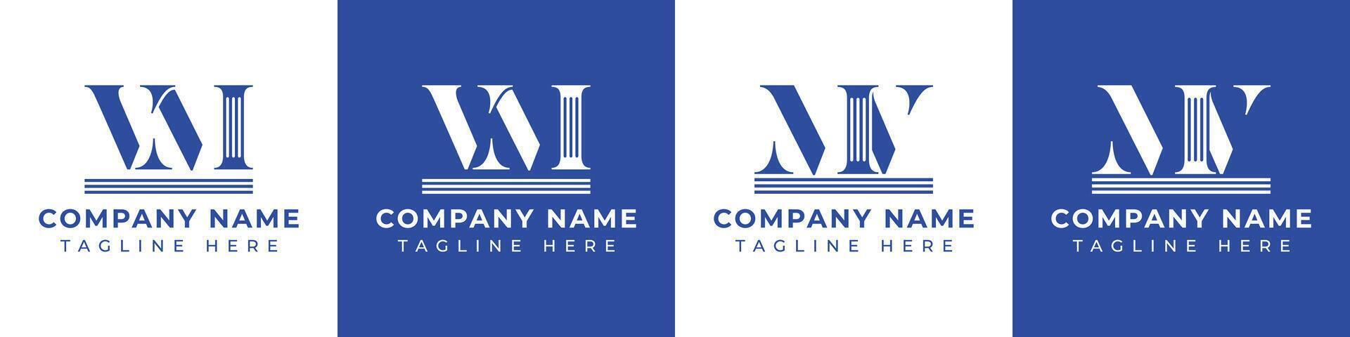 Letters MV and VM Pillar Logo, suitable for business with MV and VM related to Pillar vector