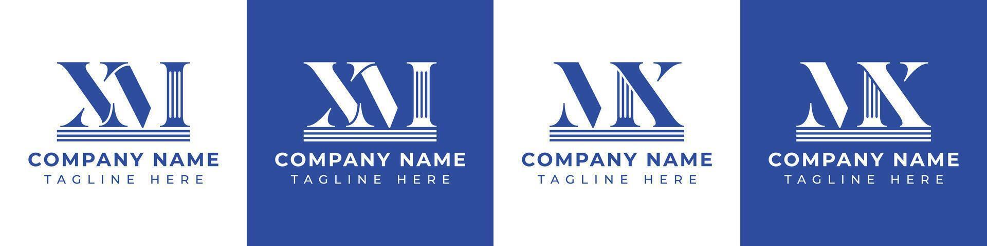 Letters MX and XM Pillar Logo, suitable for business with MX and XM related to Pillar vector