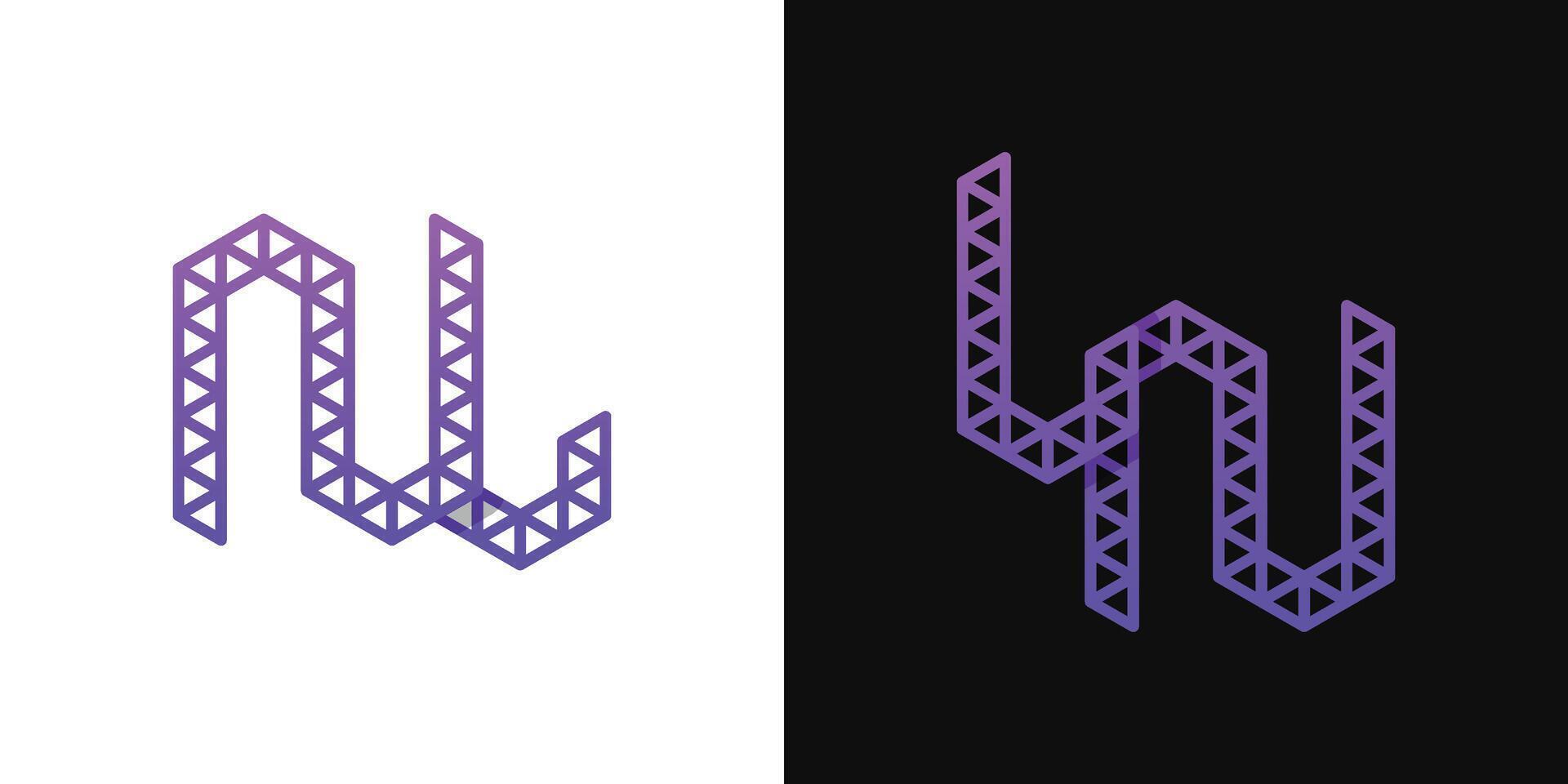 Letters LN and NL Polygon Logo, suitable for business related to polygon with NL or LN initials vector