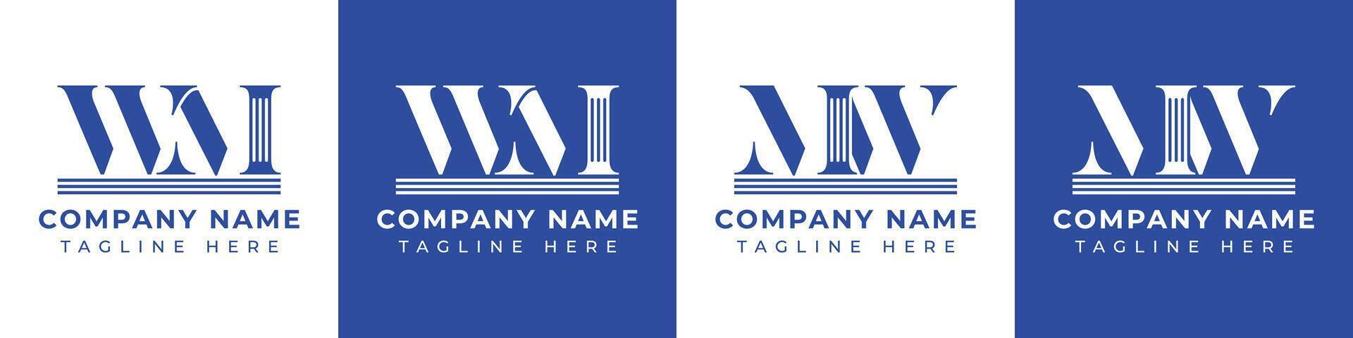 Letters MW and WM Pillar Logo, suitable for business with MW and WM related to Pillar vector