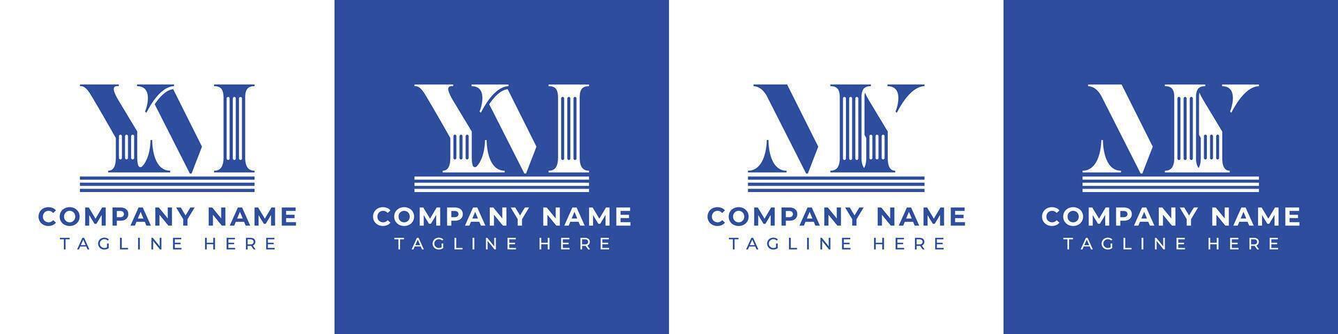 Letters MY and YM Pillar Logo, suitable for business with MY and YM related to Pillar vector