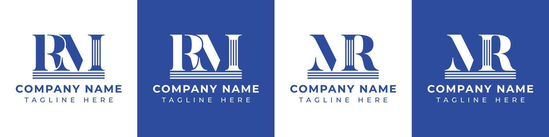 Letters MR and RM Pillar Logo, suitable for business with MR and RM related to Pillar vector
