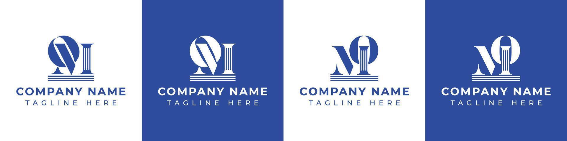 Letters MO and OM Pillar Logo, suitable for business with MO and OM related to Pillar vector