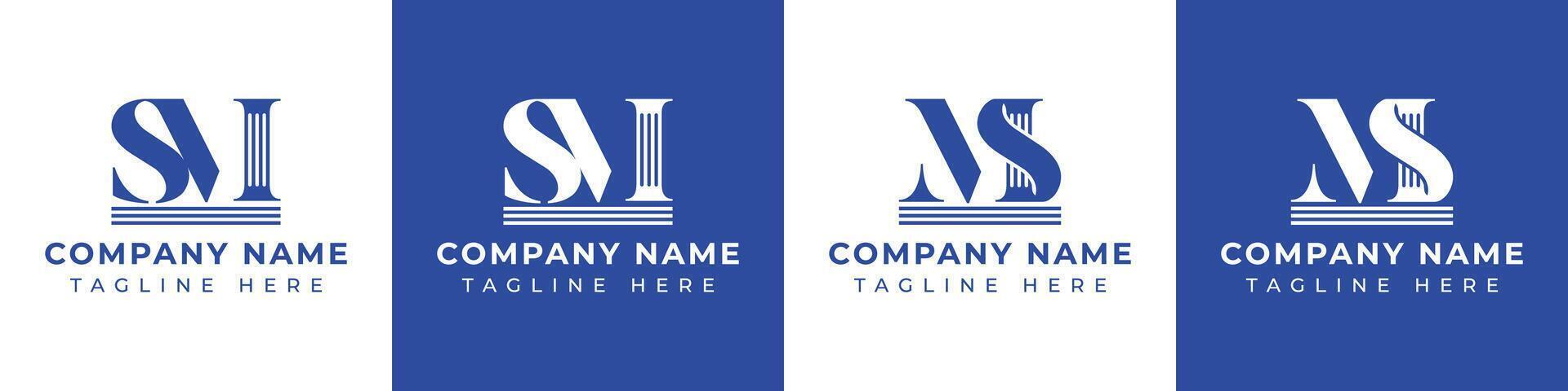 Letters MS and SM Pillar Logo, suitable for business with MS and SM related to Pillar vector