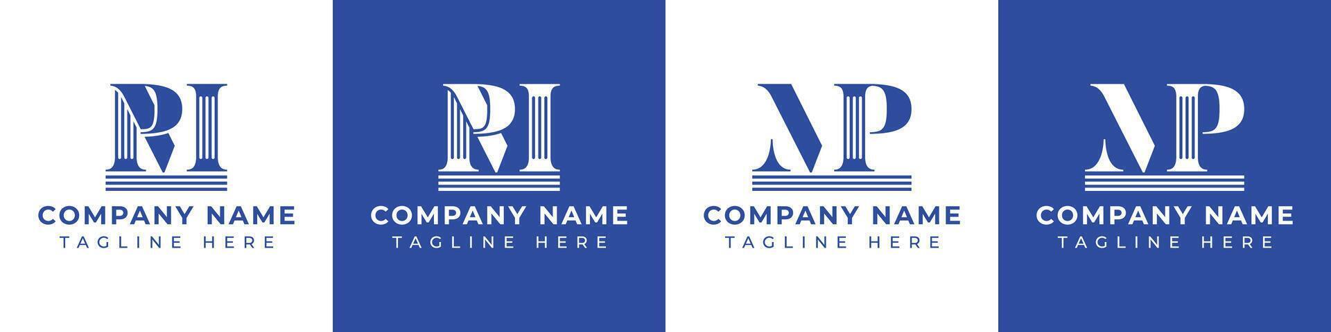 Letters MP and PM Pillar Logo, suitable for business with MP and PM related to Pillar vector