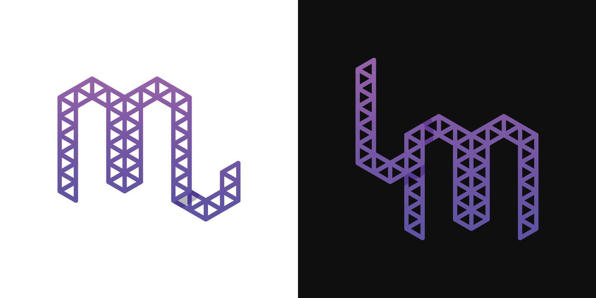 Letters LM and ML Polygon Logo, suitable for business related to polygon with ML or LM initials vector
