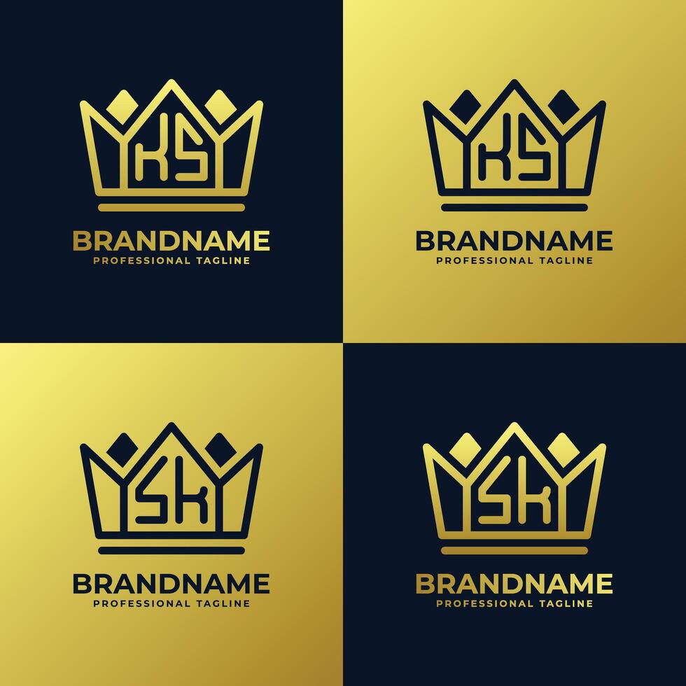 Letters KS and SK Home King Logo Set, suitable for business with SK or KS initials vector