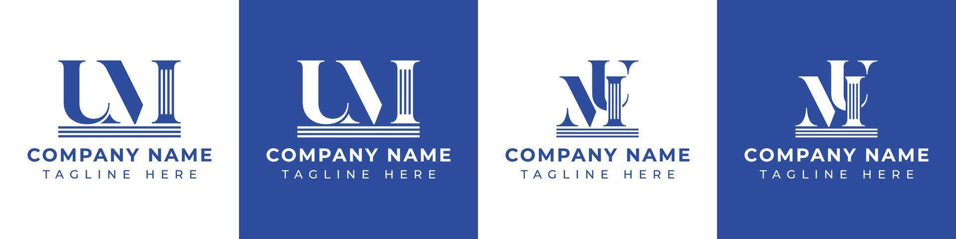 Letters MU and UM Pillar Logo, suitable for business with MU and UM related to Pillar vector