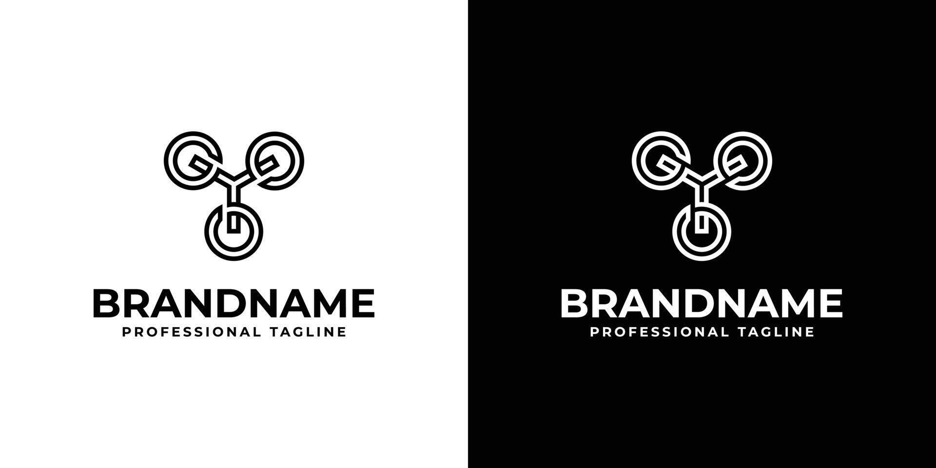 Letters Y Drone or GY Monogram Logo, suitable for any business with GY, YG or Y initials vector