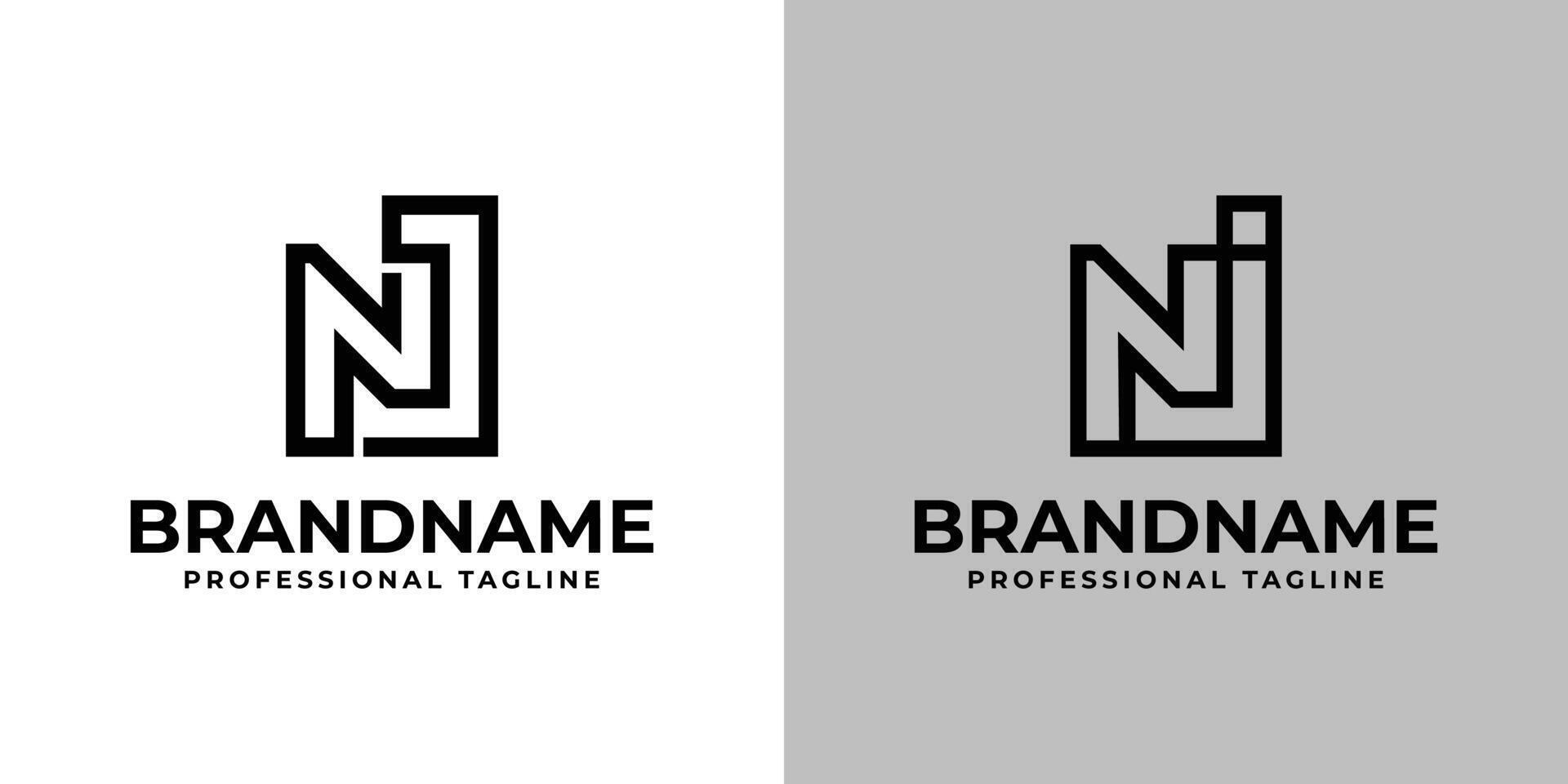 Letters NJ Monogram Logo, suitable for any business with NJ or JN initials vector