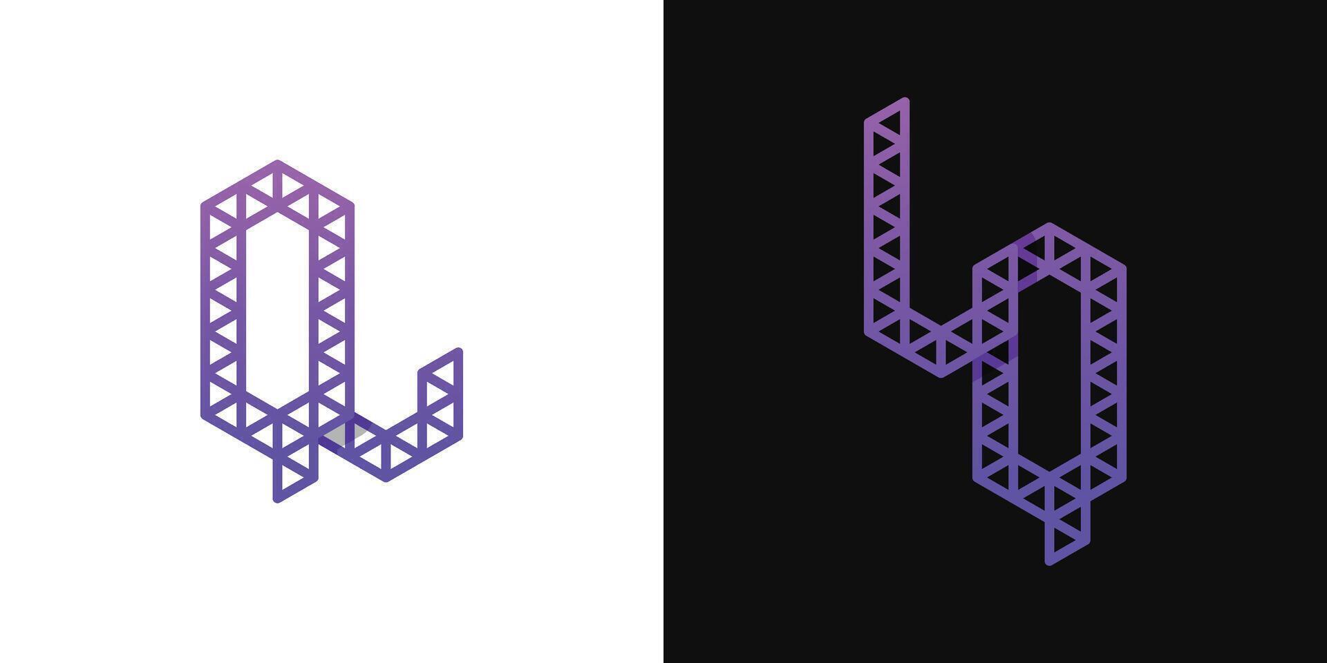Letters LQ and QL Polygon Logo, suitable for business related to polygon with QL or LQ initials vector