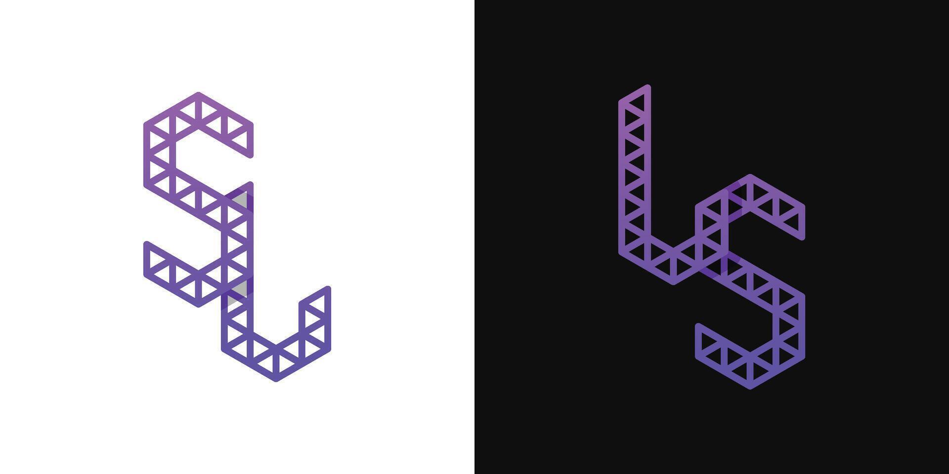 Letters LS and SL Polygon Logo, suitable for business related to polygon with SL or LS initials vector