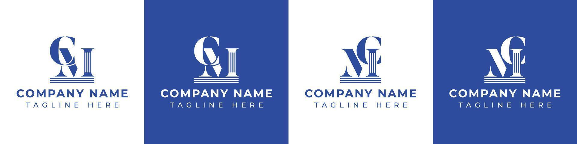 Letters MC and CM Pillar Logo, suitable for business with MC and CM related to Pillar vector