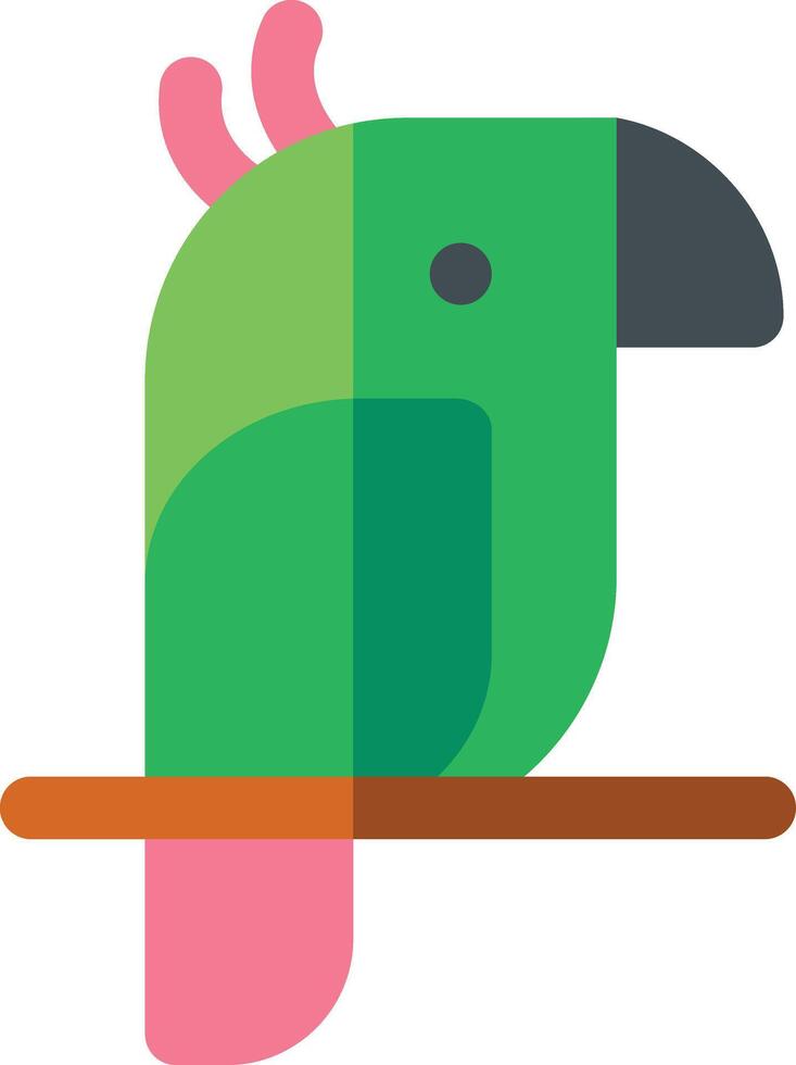 a green parrot sitting on a branch vector