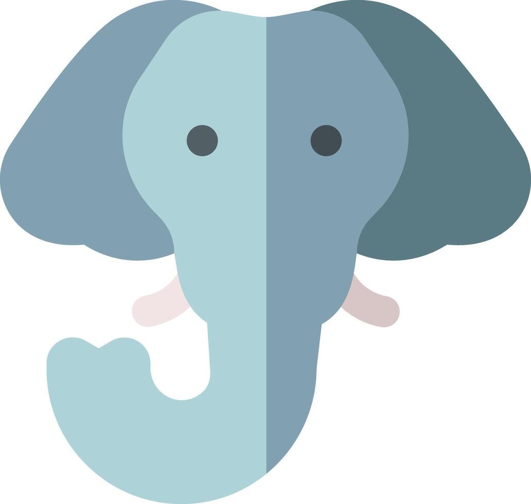an elephant head with a long trunk vector