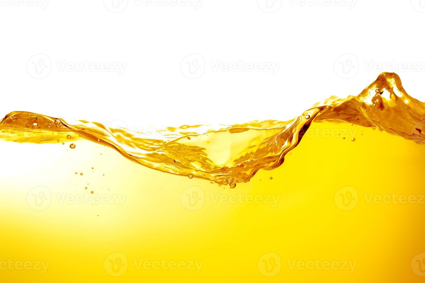 orange juice is isolated on white background. healthy fresh drink and natural waves. close up view. photo