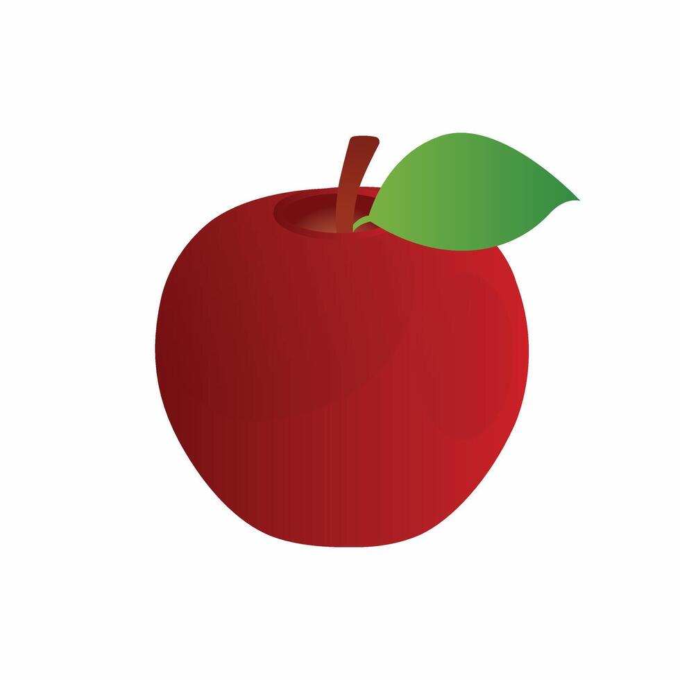 Realistic red apple illustration design. Red apple icon logo clipart design. vector