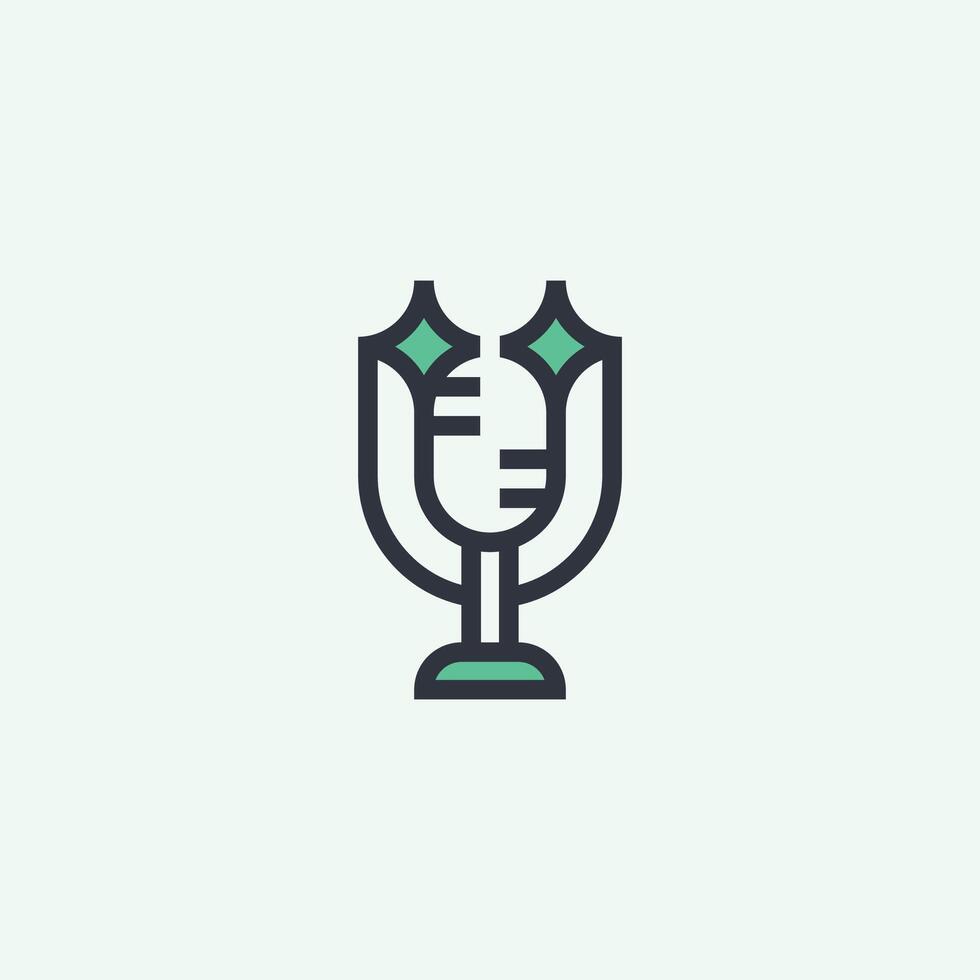 Microphone podcast logo. Microphone podcast icon, symbol, illustration, clipart design. Editable microphone podcast design. vector