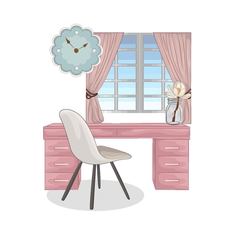 Illustration of desk vector
