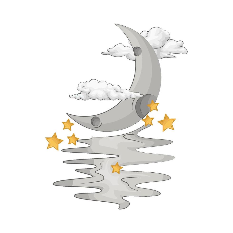 Illustration of crescent moon vector