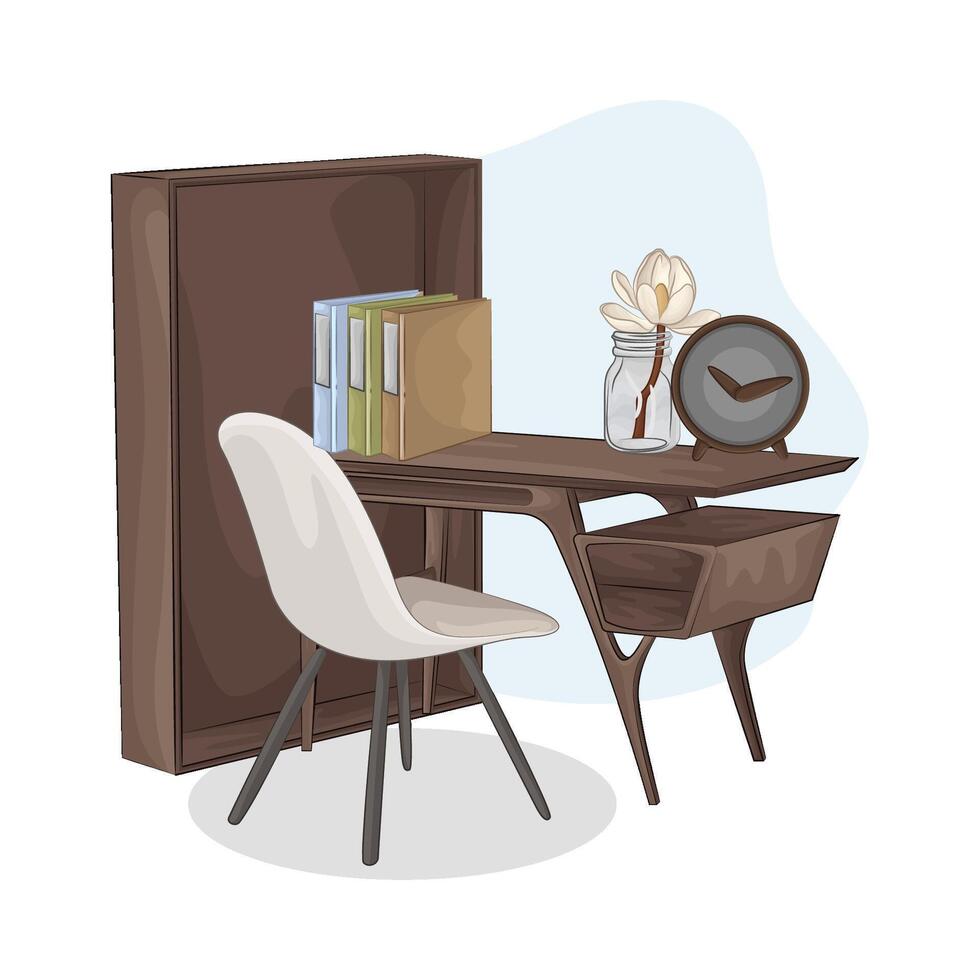 Illustration of desk vector