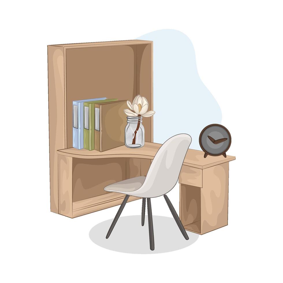 Illustration of office desk vector