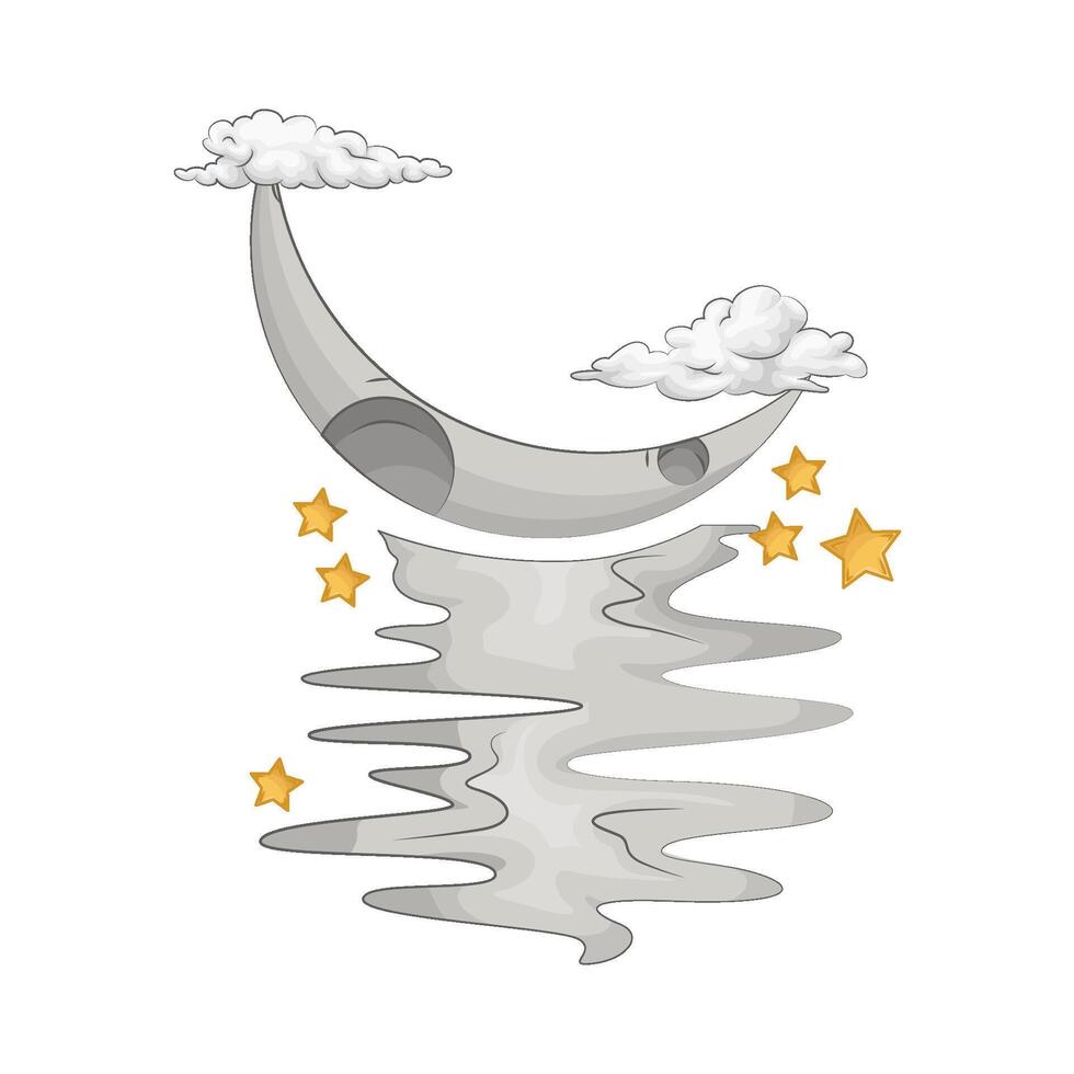 Illustration of crescent moon vector