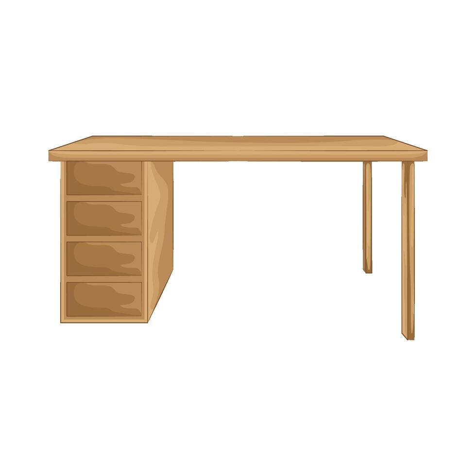 Illustration of office desk vector