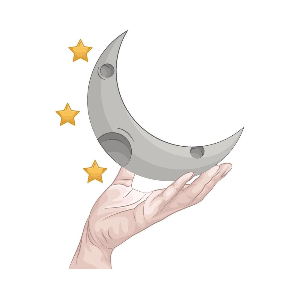 Illustration of crescent moon vector