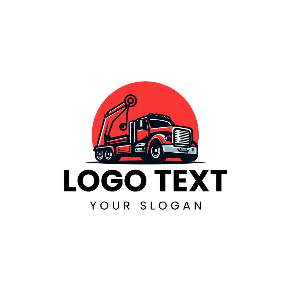 a red truck logo design vector