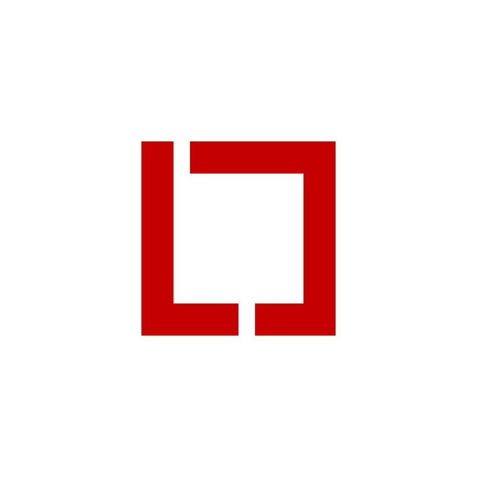 a red square with a white background vector