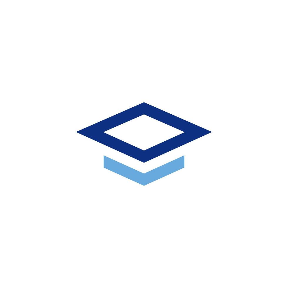 a blue and white logo with a square shape vector