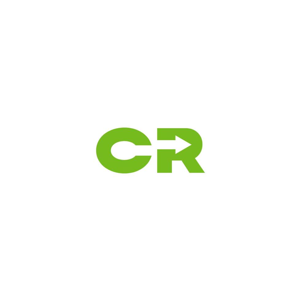 a green and white logo with the word cr vector