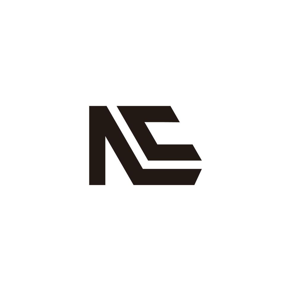 letter nc stripe geometric simple logo vector