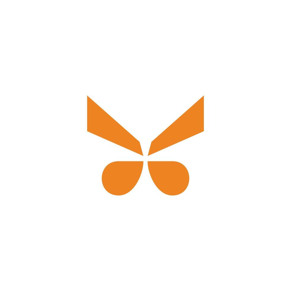 abstract butterfly wings simple geometric logo vector