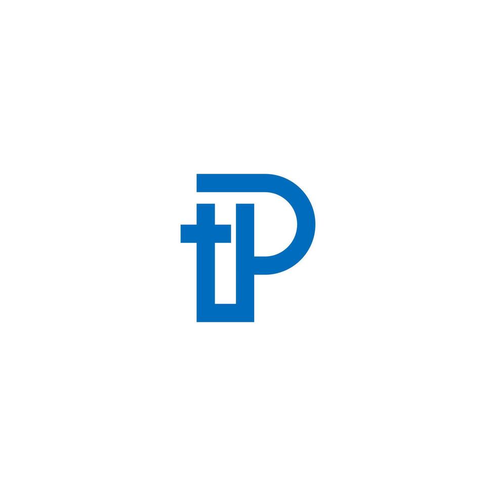 a blue and white logo with the letter p vector