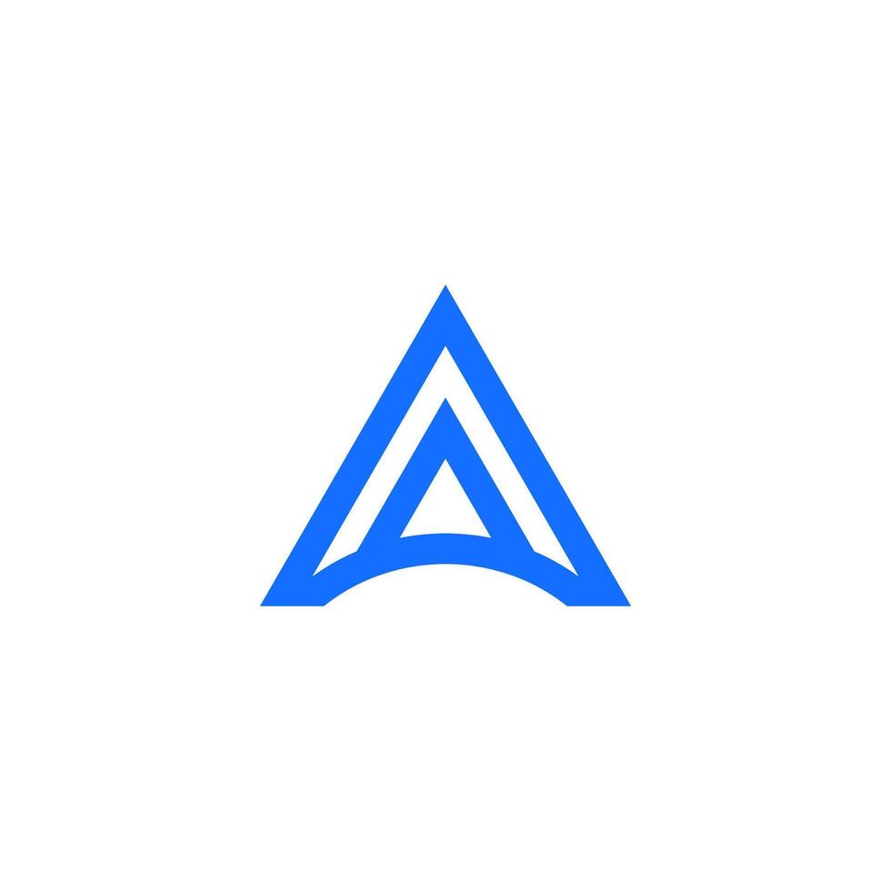 a blue triangle logo with a white background vector