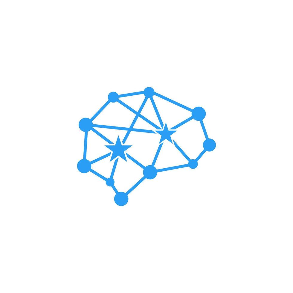 a brain icon with dots on it vector