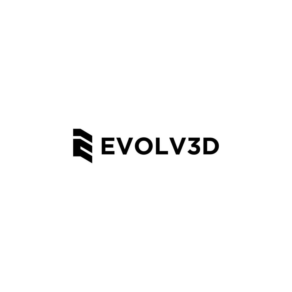 the logo for evolv3d is shown on a white background vector