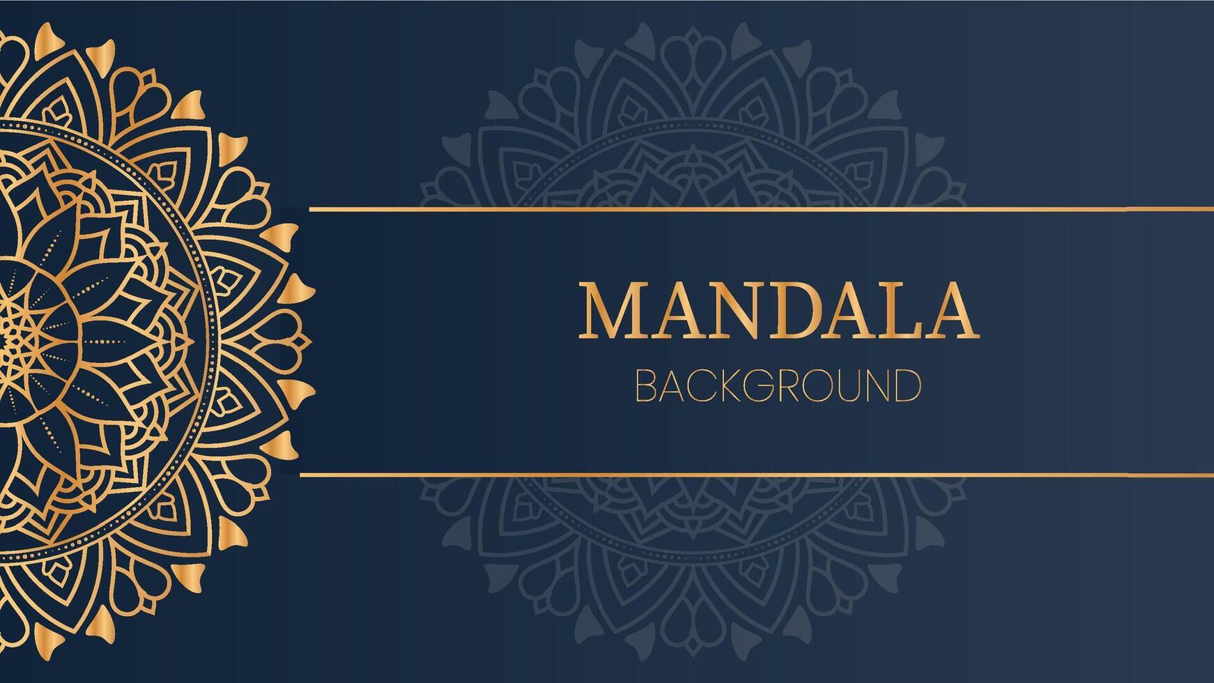 Golden Elegance Mandala Art on Navy Blue vector