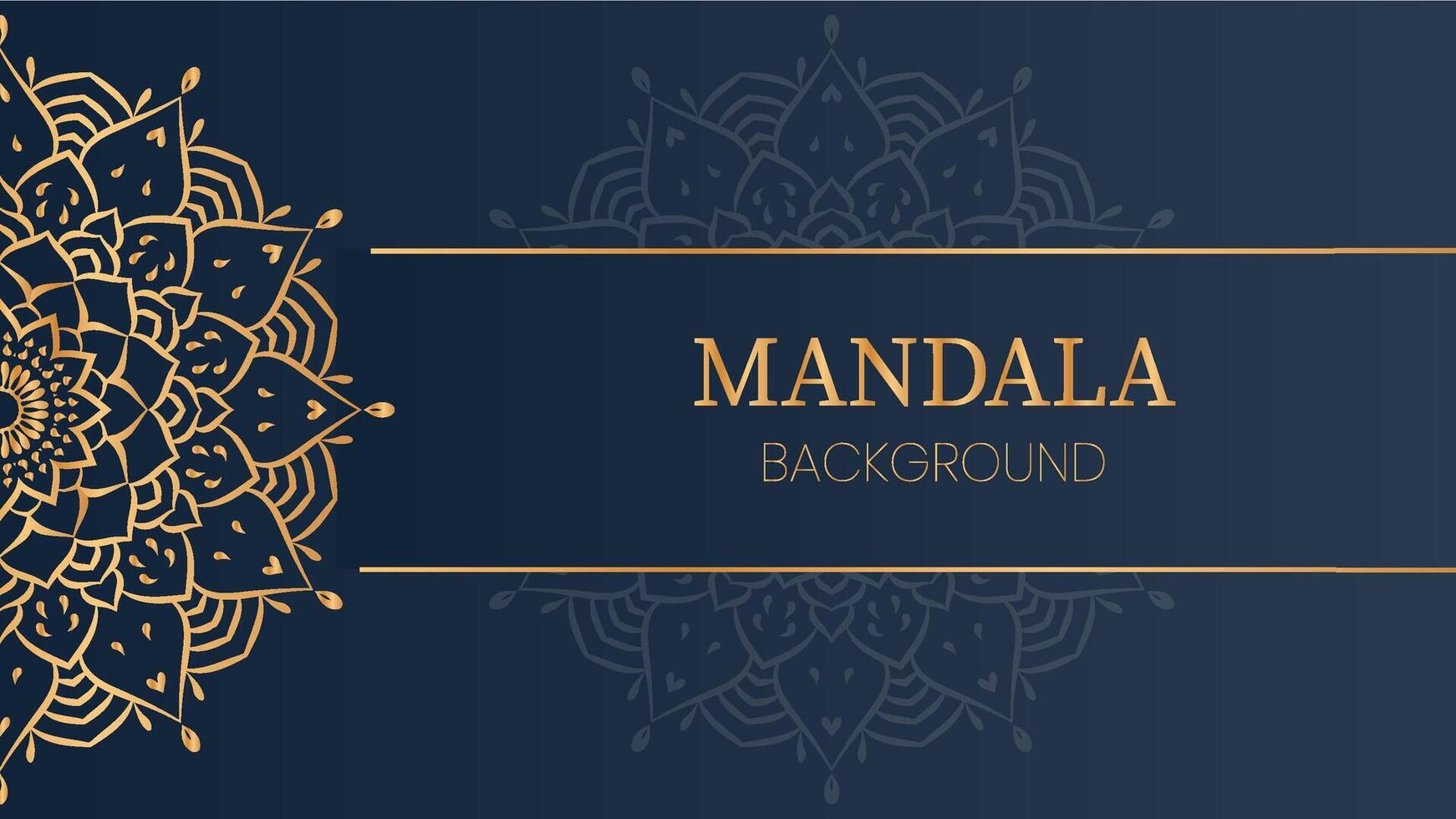 Golden Elegance Mandala Art on Navy Blue vector