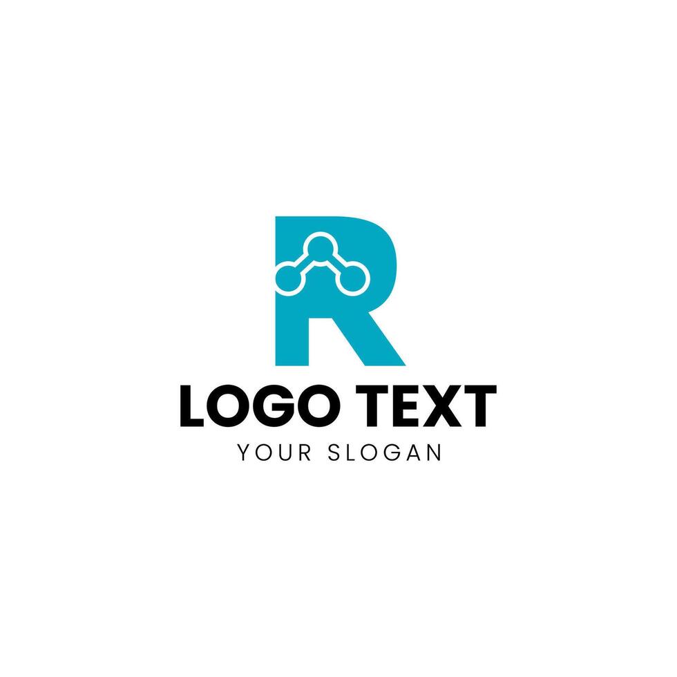 the letter r logo design vector