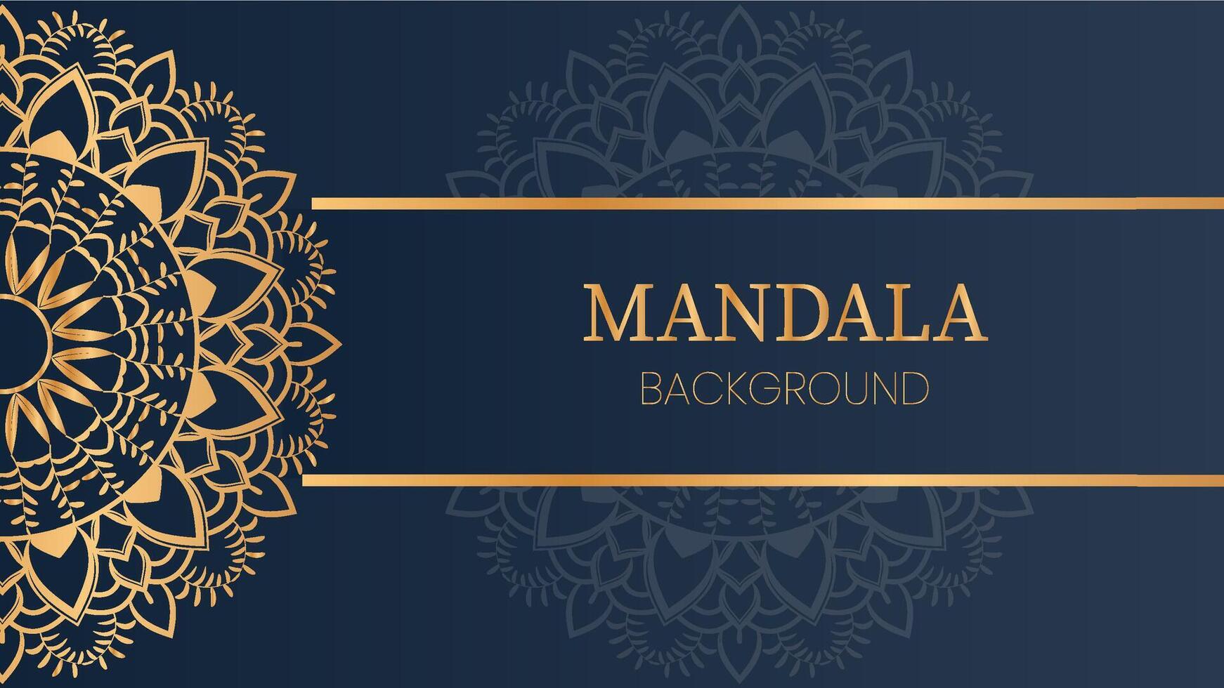 Golden Elegance Mandala Art on Navy Blue vector
