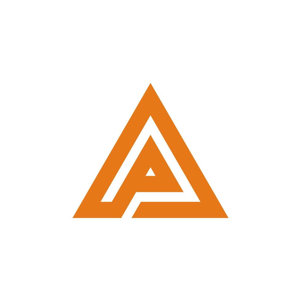 a logo with an orange triangle in the middle vector
