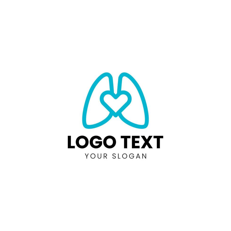 lungs logo design template vector
