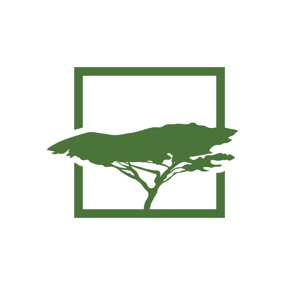 a logo for a tree with a square frame vector