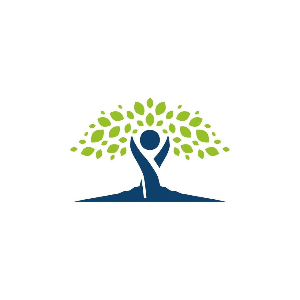 Botanic tree logo mark design. Organic nature icon. Natural plant emblem. Tree of life symbol vector